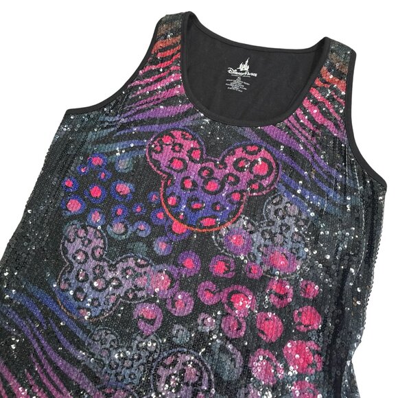Disney Parks Womens XL Sequin sparkle glitter Mickey Mouse Minnie mouse Tank Top - Picture 4 of 6